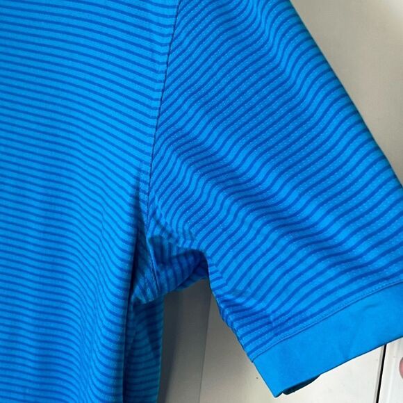 Callaway Men's Short Sleeve Opti-Dri Turquoise Blue Striped Polo Shirt Size XXL - Picture 6 of 9